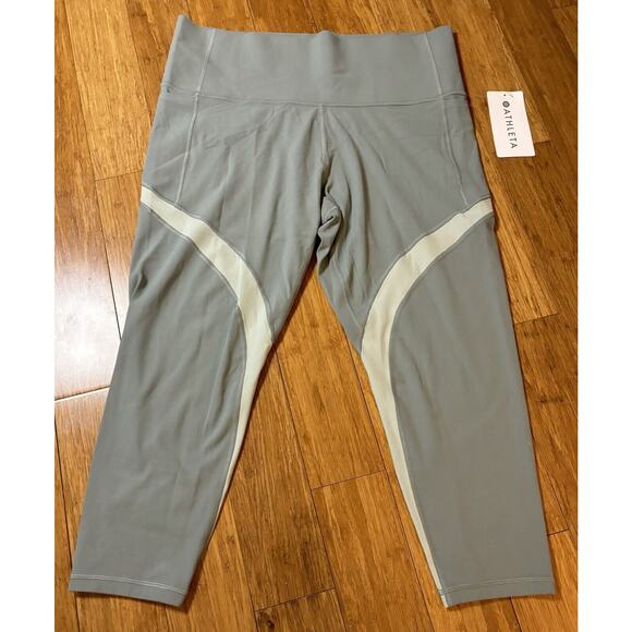 Athleta Salutation Stash Pocket Colorblock Tight Green‎ 2X NWT Ultra High Rise - Picture 3 of 7